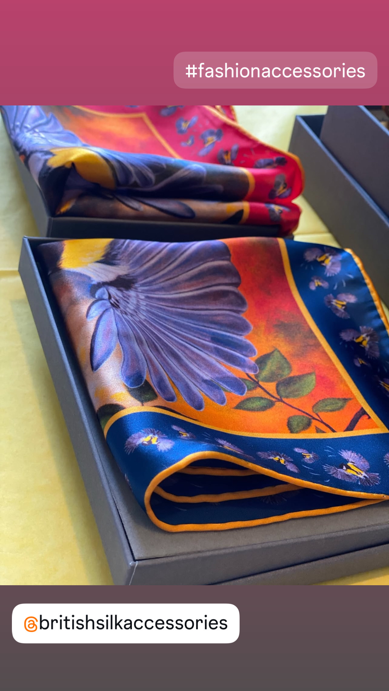 Bird In Flight silk satin square scarf collection